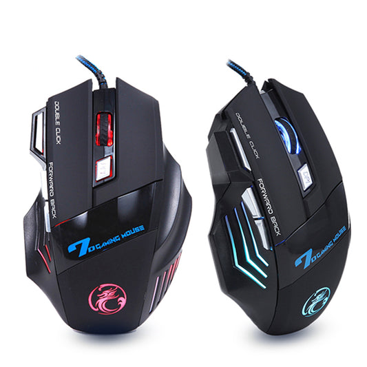 Estone X7 3200DPI LED Optical 7D USB Wired Gaming Mouse - BLACK