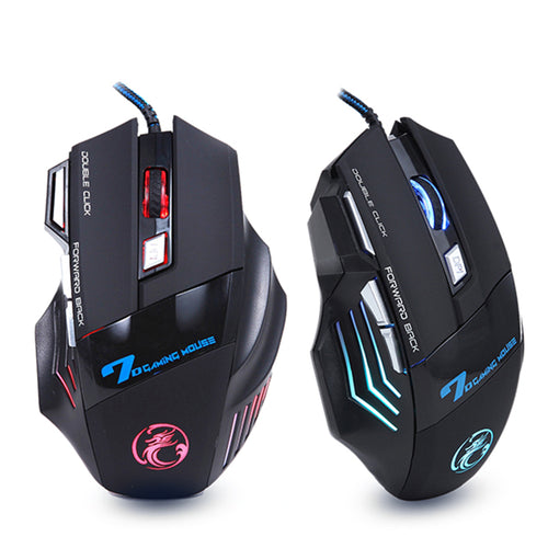 Estone X7 3200DPI LED Optical 7D USB Wired Gaming Mouse - BLACK