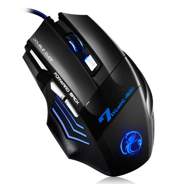 Estone X7 3200DPI LED Optical 7D USB Wired Gaming Mouse - BLACK