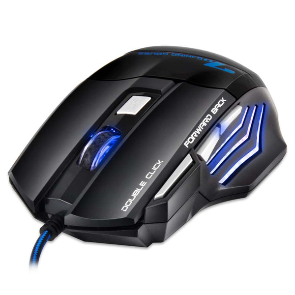Estone X7 3200DPI LED Optical 7D USB Wired Gaming Mouse - BLACK