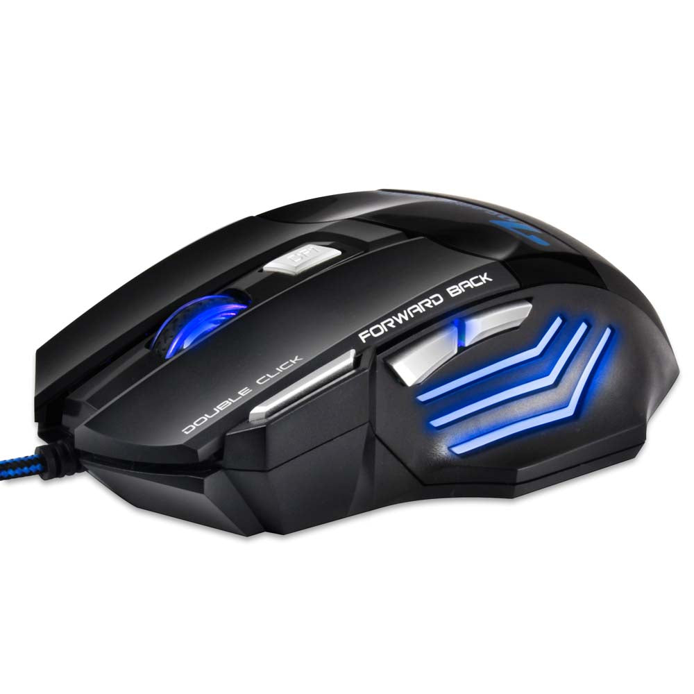 Estone X7 3200DPI LED Optical 7D USB Wired Gaming Mouse - BLACK