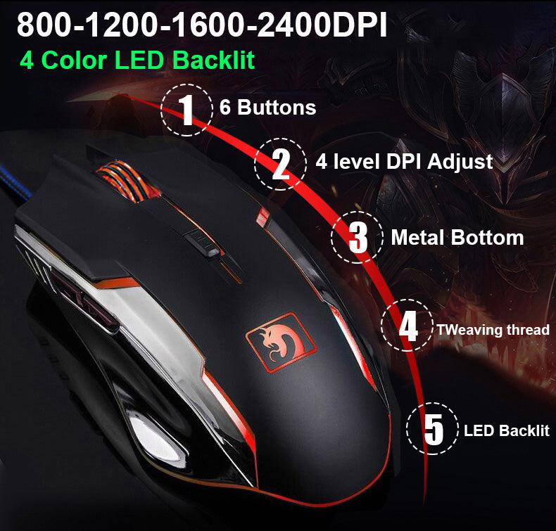 GameRaptor Wired LED Backlit Ergonomic Usb Gaming Keyboard Mouse + Mouse Pad Secondary image