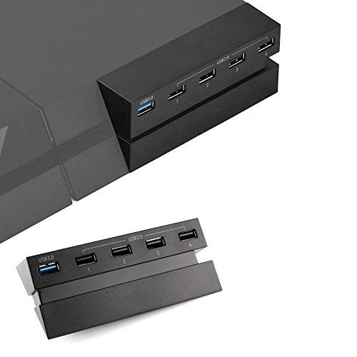 5 USB Port Hub for PS4, High Speed Charger Controller Splitter Expansion Adapter