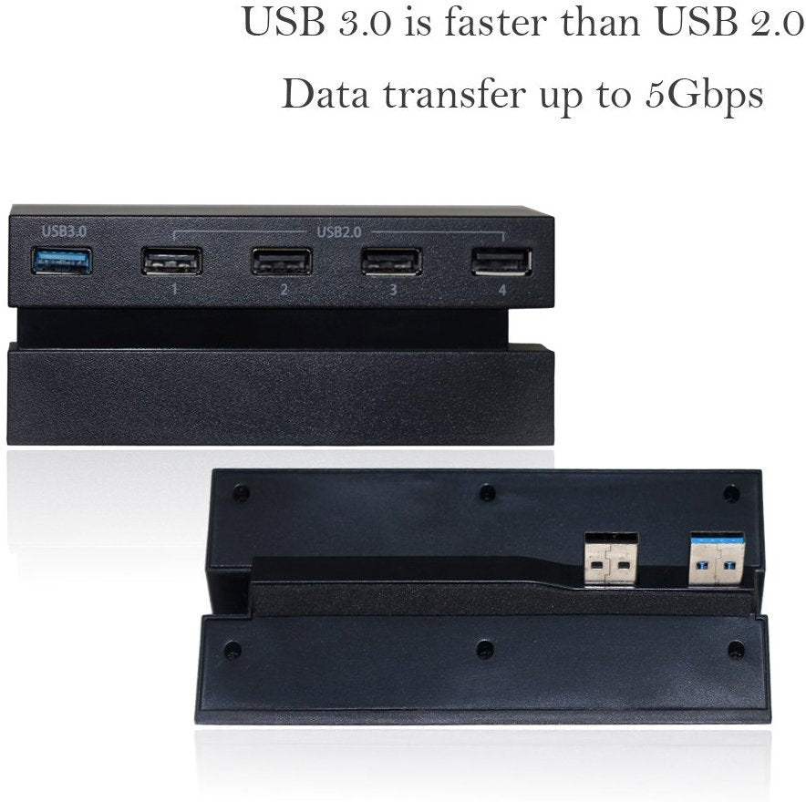 5 USB Port Hub for PS4, High Speed Charger Controller Splitter Expansion Adapter