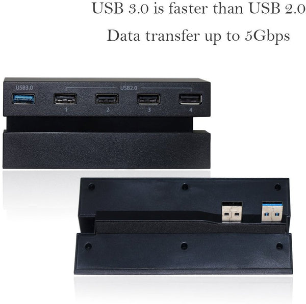 5 USB Port Hub for PS4, High Speed Charger Controller Splitter Expansion Adapter