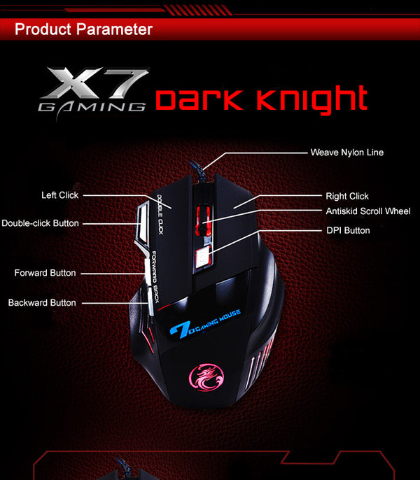 Wired Gaming Mouse 7 Button 5500 DPI Game Mouse