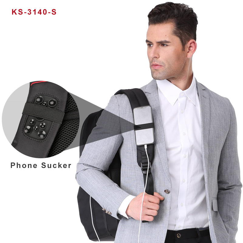 Kingsons Anti-theft USB Charging 15-17 inch Laptop Backpack Men