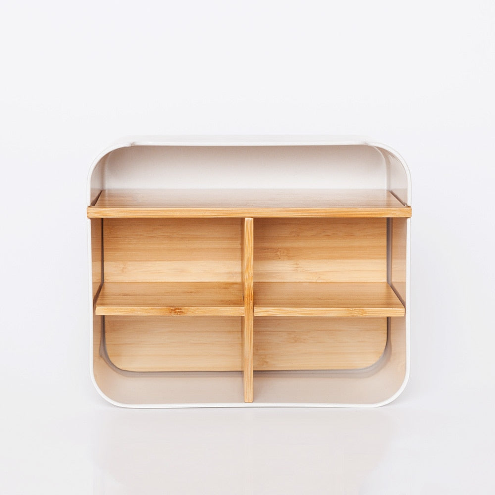 Desktop Bamboo Storage Grid Organizer
