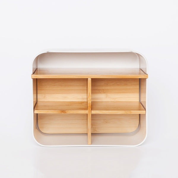 Desktop Bamboo Storage Grid Organizer