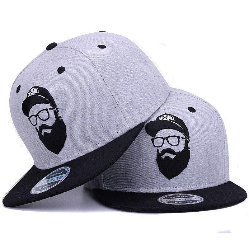 Original Grey Vintage Embroidery Character Snapback Cap