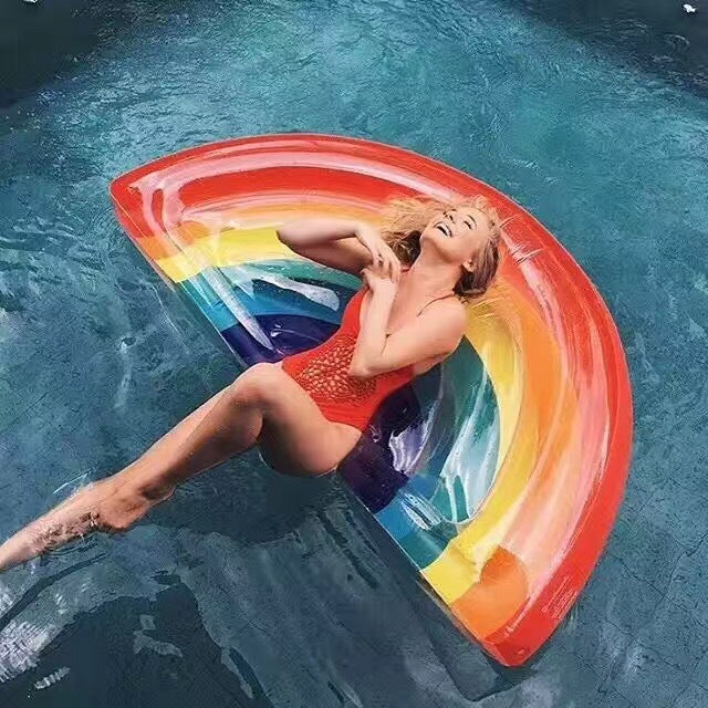 Giant Rainbow Inflatable Pool Float Main image