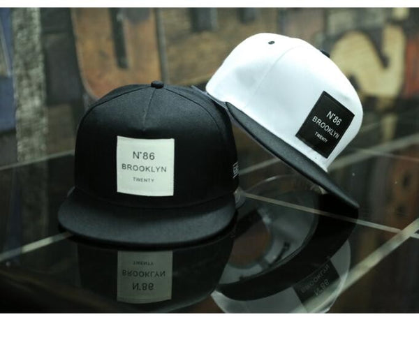 BROOKLYN Letters Solid Color Patch Snapback Hat
