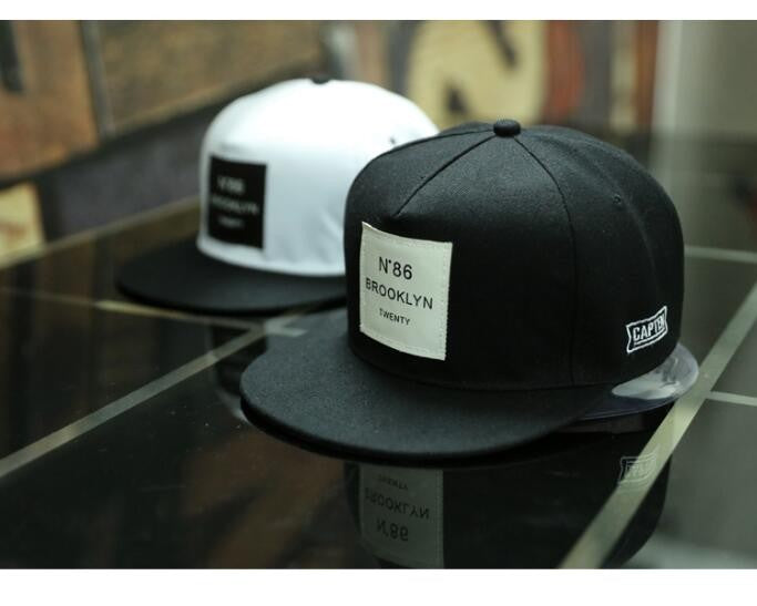 BROOKLYN Letters Solid Color Patch Snapback Hat