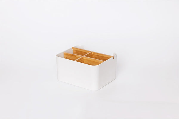 Desktop Bamboo Storage Grid Organizer