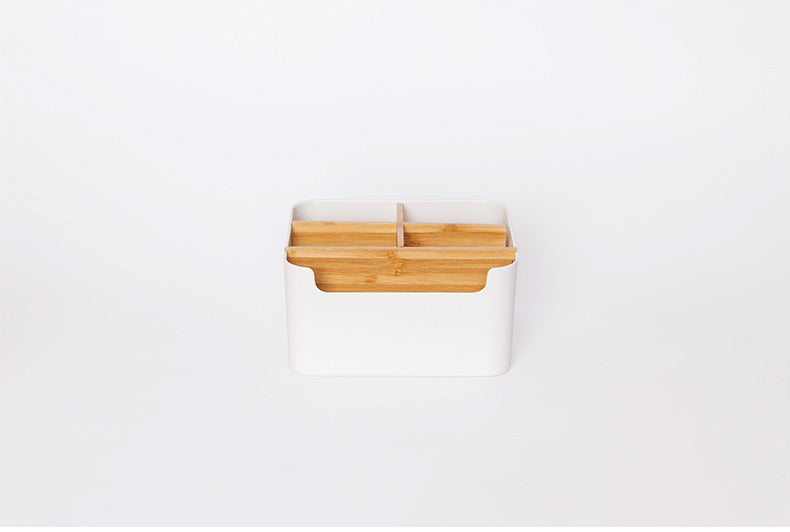 Desktop Bamboo Storage Grid Organizer