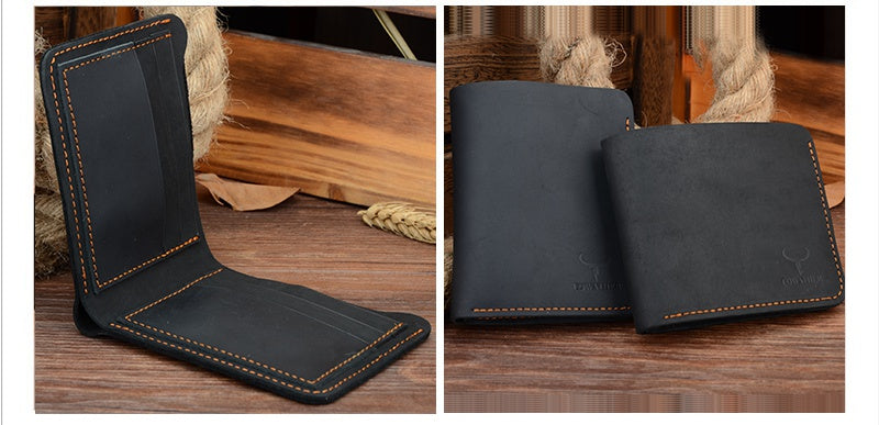 Crazy Horse Leather Mens Wallet