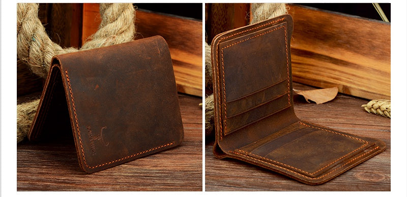 Crazy Horse Leather Mens Wallet