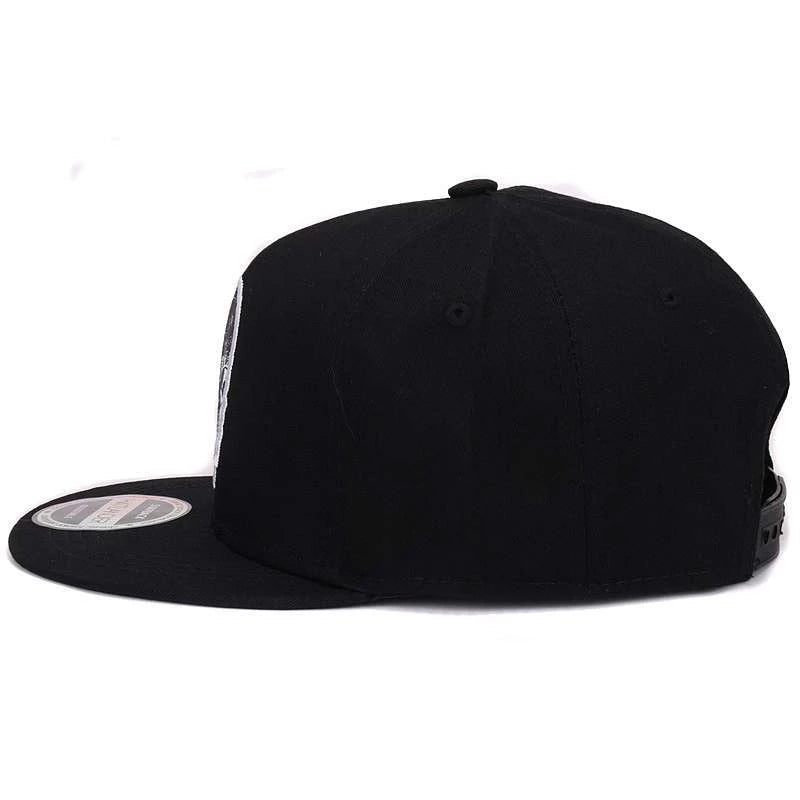 Embroidered Skull Snapback Hat