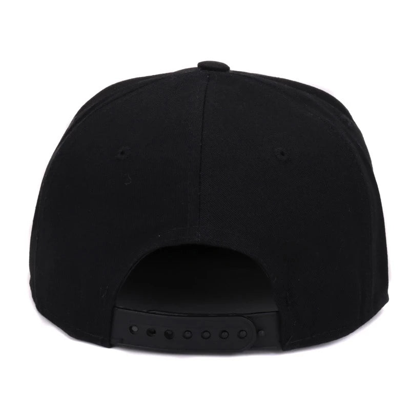 Embroidered Skull Snapback Hat