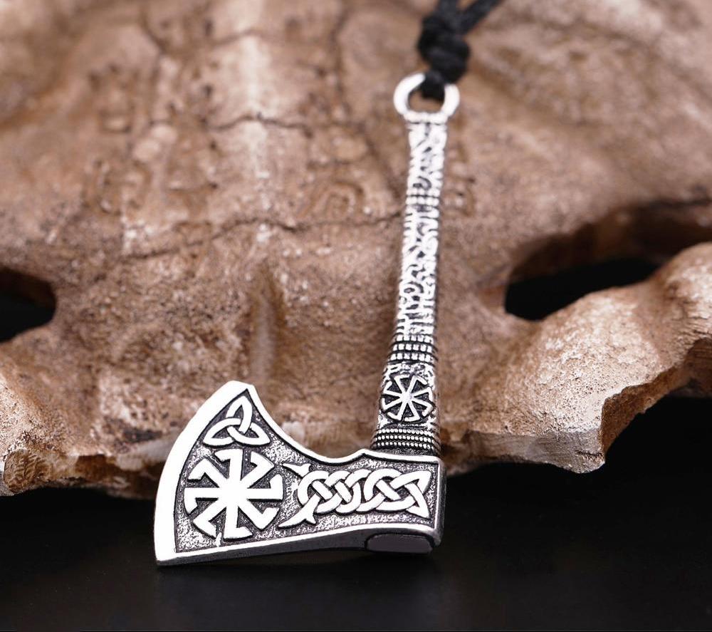 Antique Silver Plated Axe Necklace