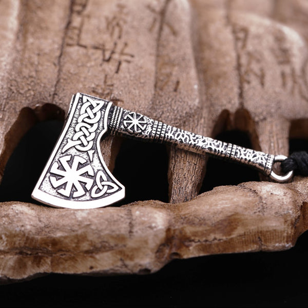 Antique Silver Plated Axe Necklace