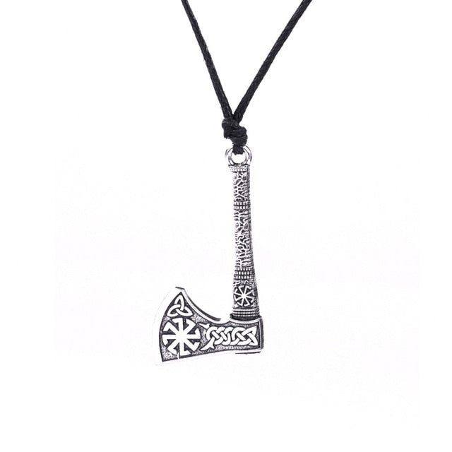 Antique Silver Plated Axe Necklace