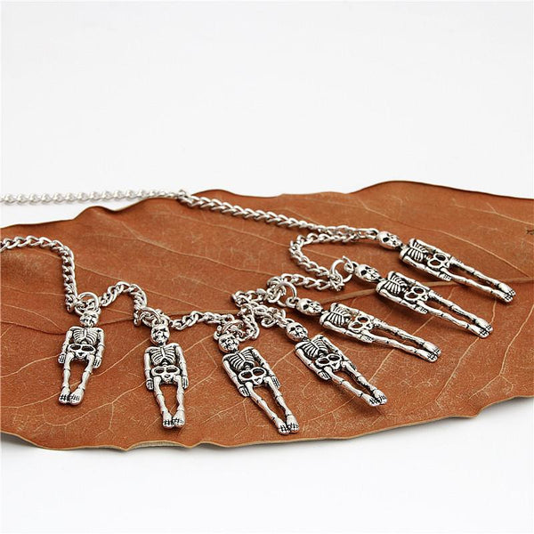 skeleton necklace mens skull necklace