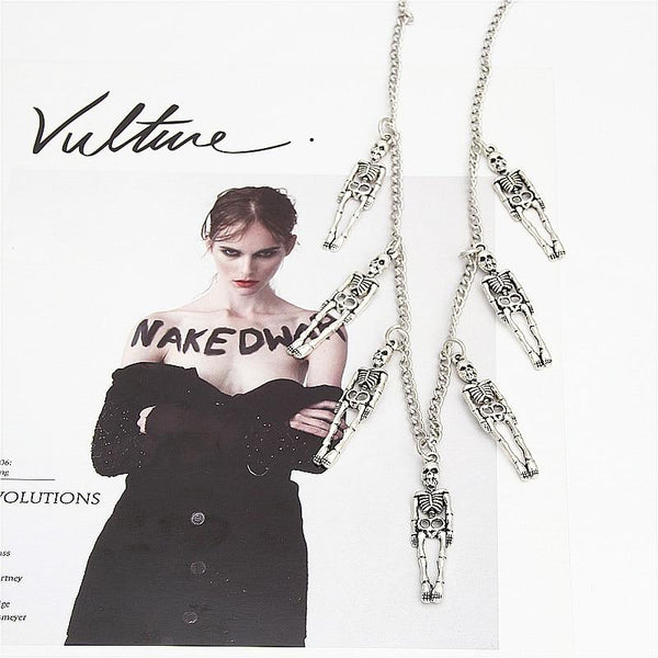 skeleton necklace mens skull necklace