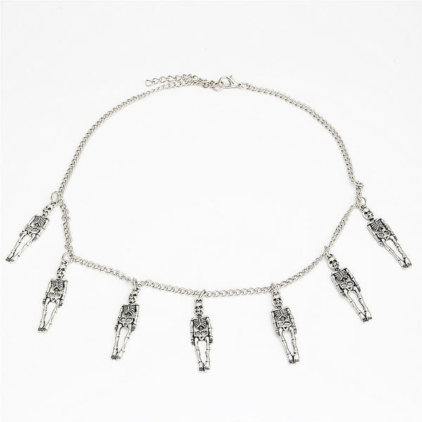skeleton necklace mens skull necklace