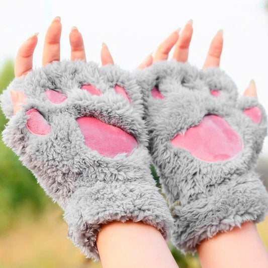 paw mittens fingerless paw gloves cat paw mittens