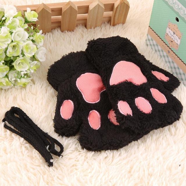 paw mittens fingerless paw gloves cat paw mittens