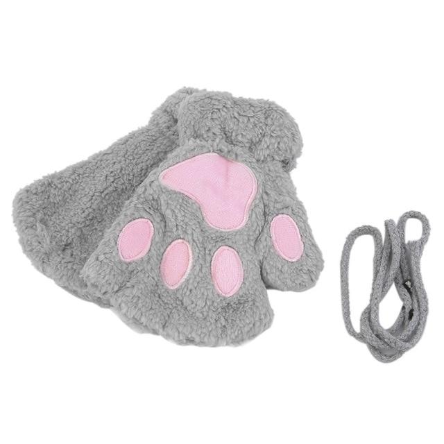 paw mittens fingerless paw gloves cat paw mittens