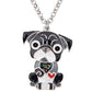 Bright Enamel Pug Dog Necklace