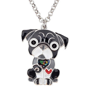 Bright Enamel Pug Dog Necklace Bright Enamel Pug Dog Necklace