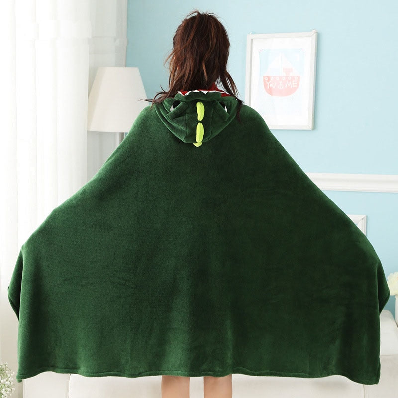 dinosaur hooded blanket dinosaur blanket with hood dinosaur hooded throw Main image