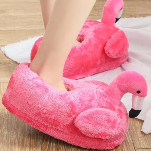 Fluffy Flamingo Slippers