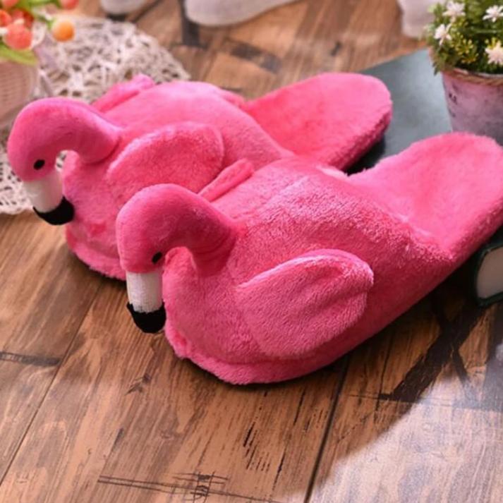Fluffy Flamingo Slippers