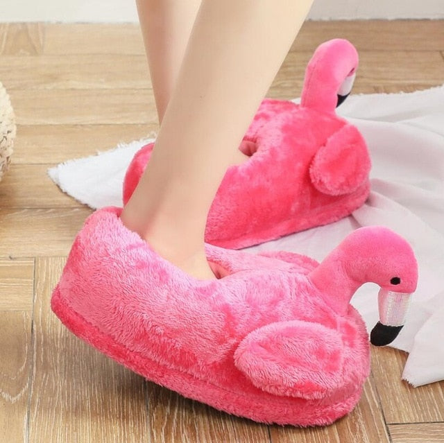 Fluffy Flamingo Slippers