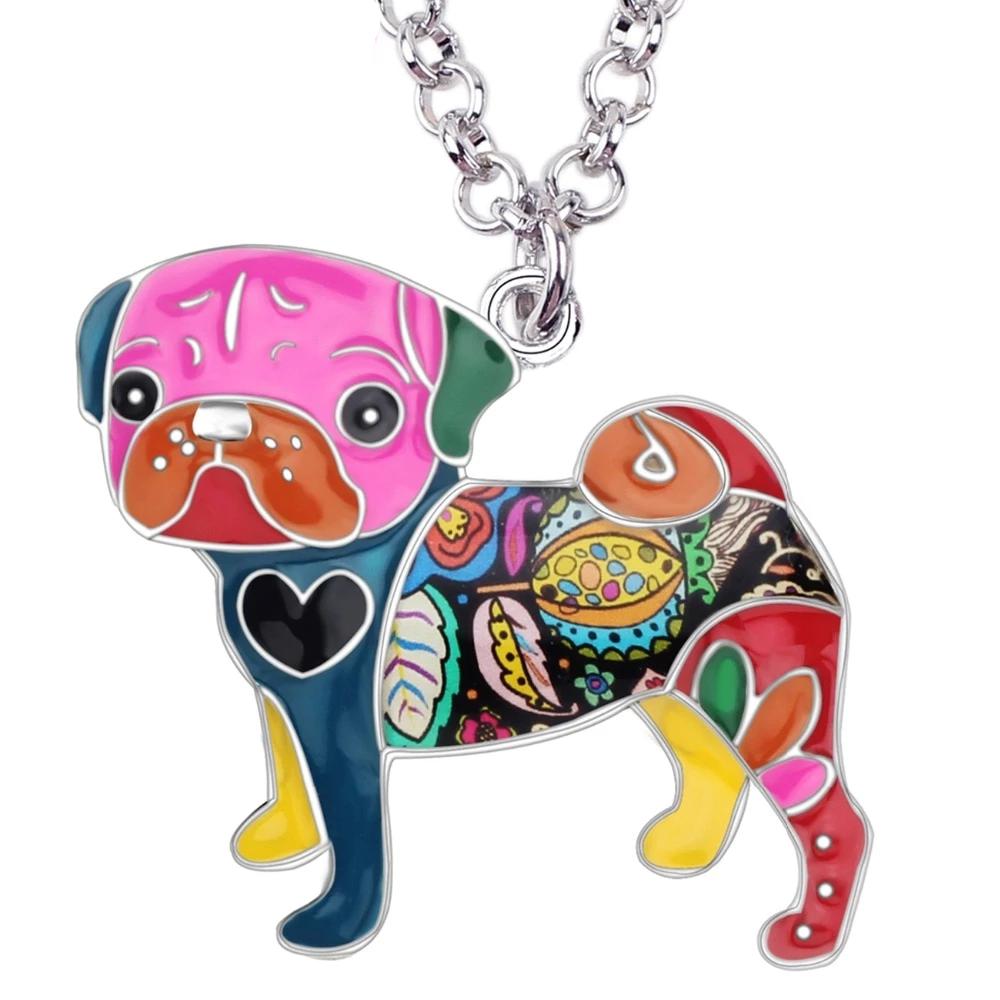 Pug Enamel Necklace