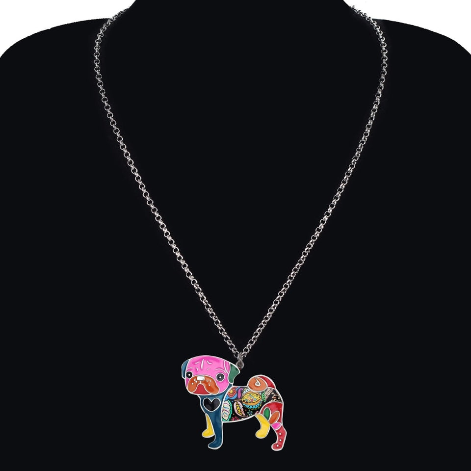 Pug Enamel Necklace