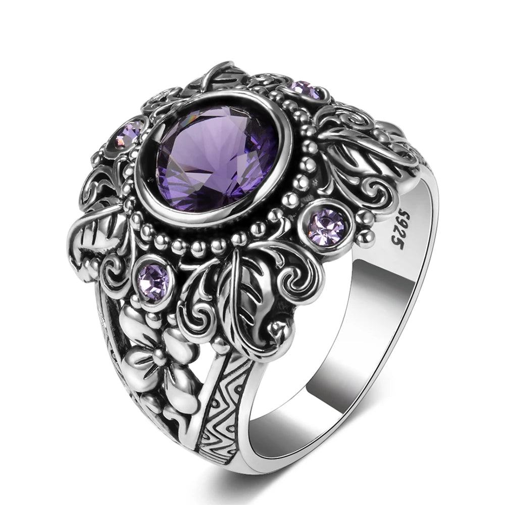 Sterling Silver Amethyst Vintage Ring