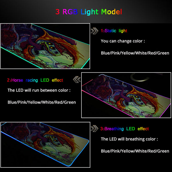 Giant Light Up LED Gaming Mouse Pad/Mouse Mat