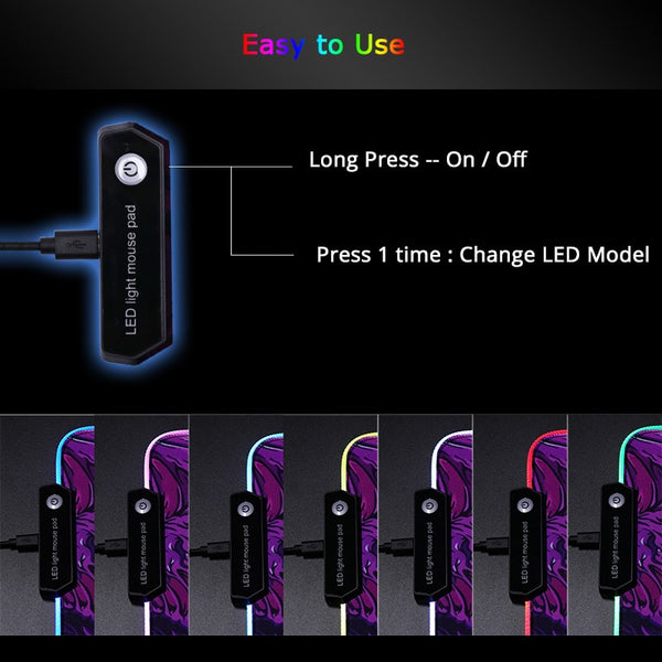 Giant Light Up LED Gaming Mouse Pad/Mouse Mat