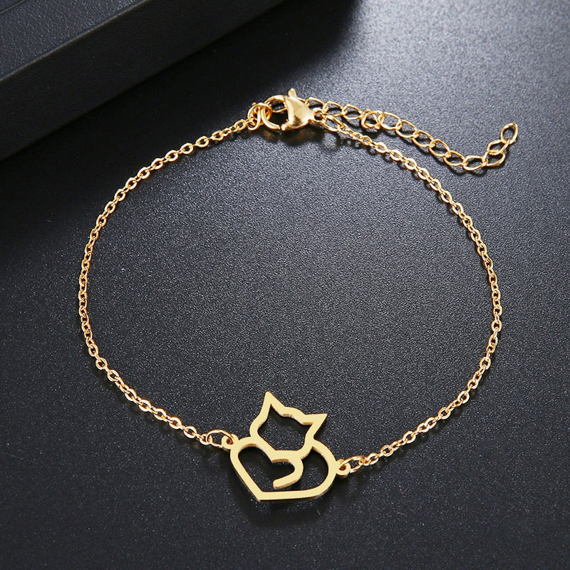 Egyptian Bastet Gold Cat Kitten Pet Charm Chain Link Bracelet Bangle Gift  Party Prom Jewelry | Wish