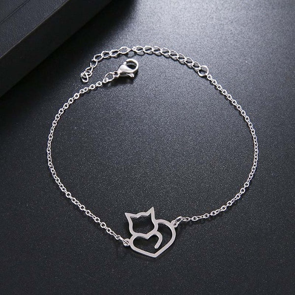 cat bracelet cat charm bracelet silver cat bracelet gold cat bracelet