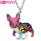 Frenchie French Bulldog Enamel Necklace