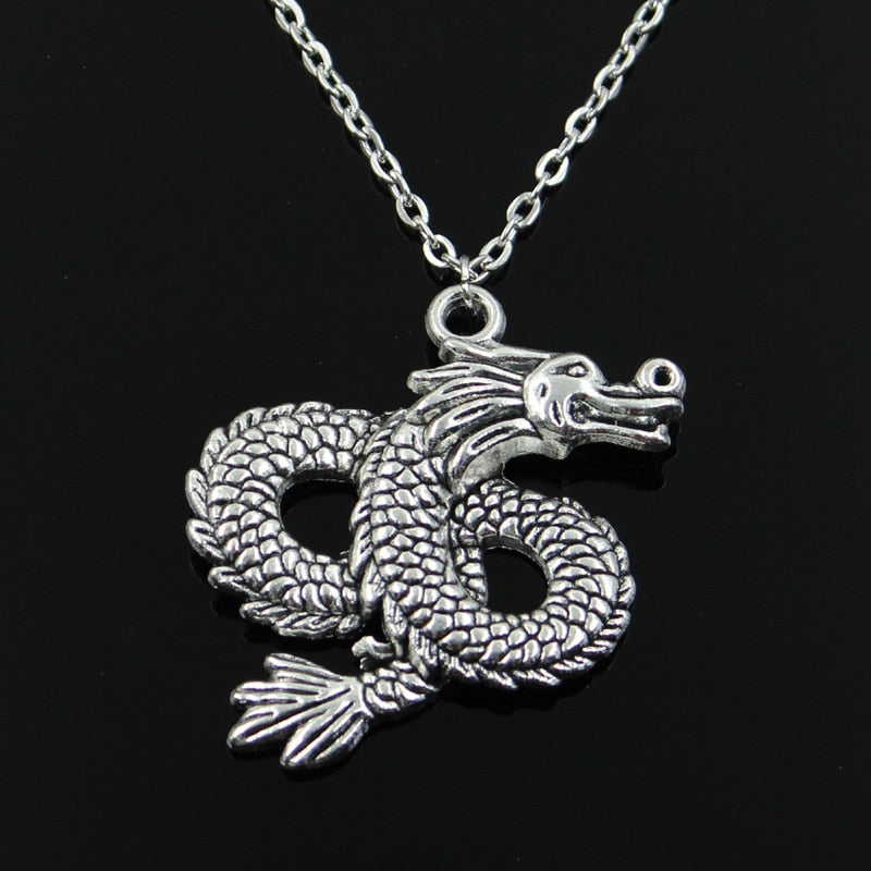 Dragon Pendant Silver Necklace Main image