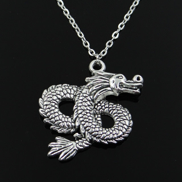 Dragon Pendant Silver Necklace Secondary image