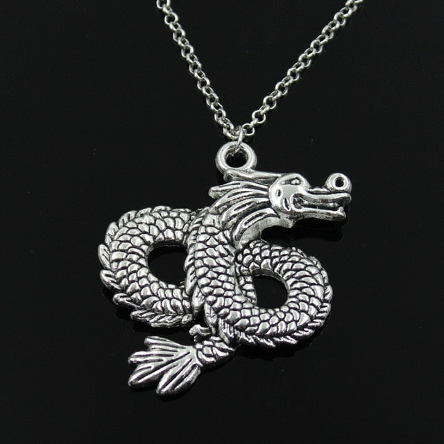 Dragon Pendant Silver Necklace