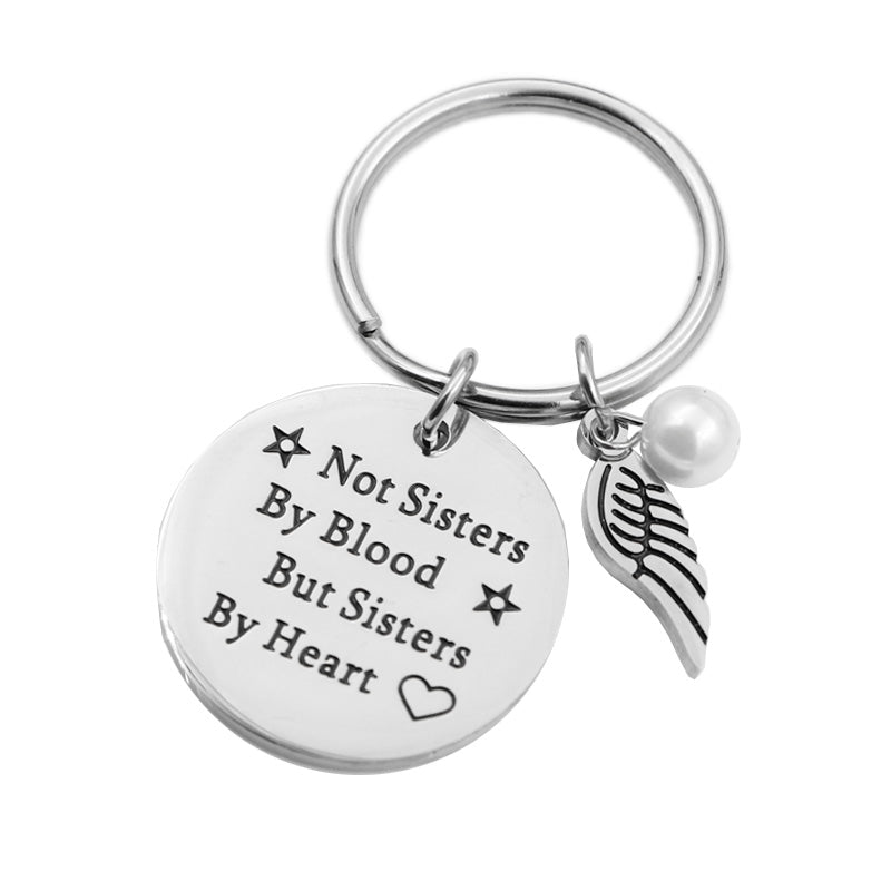 Not Sisters By Blood But Sisters By Heart Best Friends Friendship Keychain Main image